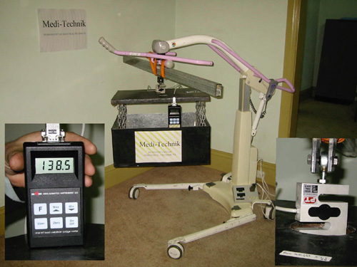 HH4-WT hand held load/force/pressure meter used in patient lifter